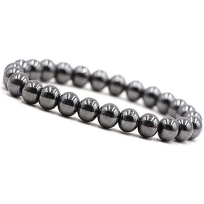 Unique Pulsera de perlas para hombre hematita Ø 8mm Pulsera energética elástico 20cm a 23cm Unique Pulsera de perlas para hombre hematita Ø 8mm Pulsera energética elástico 20cm a 23cm