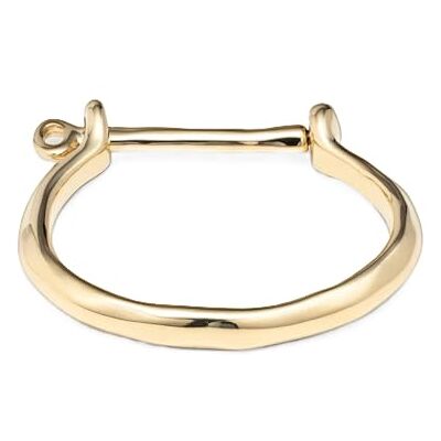 UNO de 50 Pulsera Estás Grillado Pulsera rígida bañada en oro 18k con diseño de herradura y cierre grilletes, talla M. Joya artesanal unisex. España. UNO de 50 Pulsera Estás Grillado Pulsera rígida bañada en oro 18k con diseño de herradura y cierre grilletes, talla M. Joya artesanal unisex. España.