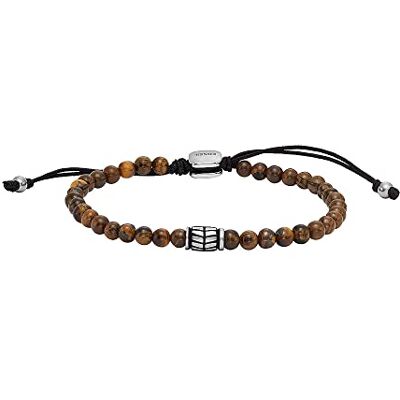 Fossil Pulsera de Bolas de Acero Inoxidable para Hombre con Cierre Deslizante Fossil Pulsera de Bolas de Acero Inoxidable para Hombre con Cierre Deslizante