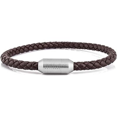 Akitsune Silva Pulsera de Cuero Genuino 5 mm Cierre Magnético Pulseras Mujeres Hombres Pulsera de Acero Inoxidable Simple Plata Negro Mate Oro Akitsune Silva Pulsera de Cuero Genuino 5 mm Cierre Magnético Pulseras Mujeres Hombres Pulsera de Acero Inoxidable Simple Plata Negro Mate Oro