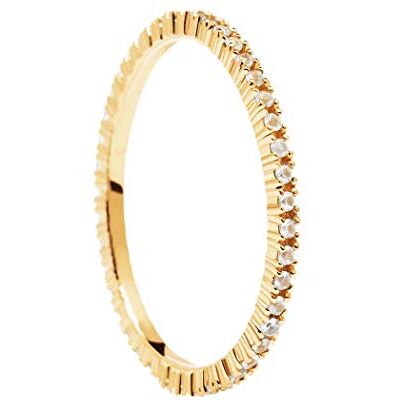 P D PAOLA – White Essential Ring – Plata de ley 925 chapado en oro de 18 quilates – Joya para mujer, 54, Chapado en oro de 18 quilates, Zirconia cúbica P D PAOLA – White Essential Ring – Plata de ley 925 chapado en oro de 18 quilates – Joya para mujer, 54, Chapado en oro de 18 quilates, Zirconia cúbica