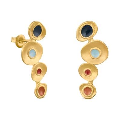 PENDIENTES DORADOS FAVORITA COLORS Diseñado por Joidart Colección Favorita Colors Metal con baño de oro de 24 K PENDIENTES DORADOS FAVORITA COLORS Diseñado por Joidart Colección Favorita Colors Metal con baño de oro de 24 K