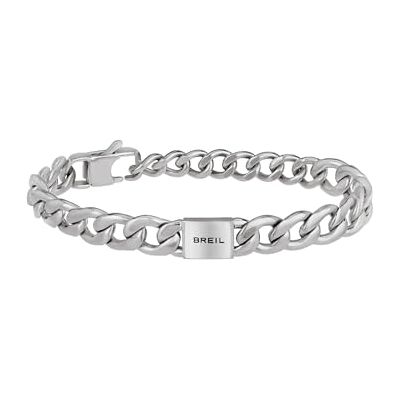 BREIL , Colección Logomania, Pulsera para Hombre de Acero Espejado con Cadena Groumette y Logotipo, Práctico Cierre de Mosquetón, Ideas de Regalos para Hombres, Longitud Ajustable 17-22 cm, Plata BREIL , Colección Logomania, Pulsera para Hombre de Acero Espejado con Cadena Groumette y Logotipo, Práctico Cierre de Mosquetón, Ideas de Regalos para Hombres, Longitud Ajustable 17-22 cm, Plata