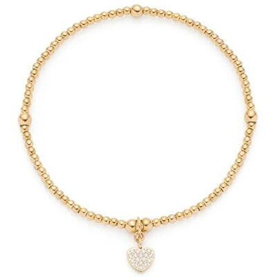 JEWELS BY LEONARDO Ciao Noemi, Pulsera elástica de Acero Inoxidable Dorado, pequeño Colgante de corazón Cubierto con pequeñas circonitas, 19,5 cm de Longitud, Joyas de Regalo para Mujer, JEWELS BY LEONARDO Ciao Noemi, Pulsera elástica de Acero Inoxidable Dorado, pequeño Colgante de corazón Cubierto con pequeñas circonitas, 19,5 cm de Longitud, Joyas de Regalo para Mujer,