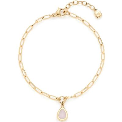 JEWELS BY LEONARDO Pulsera Rosy • Pulsera de acero inoxidable dorado • Cadena de clip con colgante en forma de gota de cristal rosa facetado • 18-21 cm de longitud • Regalo para mujeres • , Eine JEWELS BY LEONARDO Pulsera Rosy • Pulsera de acero inoxidable dorado • Cadena de clip con colgante en forma de gota de cristal rosa facetado • 18-21 cm de longitud • Regalo para mujeres • , Eine