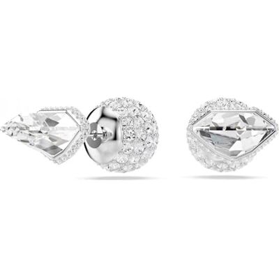 Swarovski Pendientes de botón Lucent, Pavé, Bola, Blancos, Baño de rodio Swarovski Pendientes de botón Lucent, Pavé, Bola, Blancos, Baño de rodio