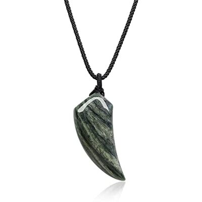 COAI Collar con Colgante Amuleto de Protección Diente de Lobo de Piedra Semipreciosa Natural COAI Collar con Colgante Amuleto de Protección Diente de Lobo de Piedra Semipreciosa Natural