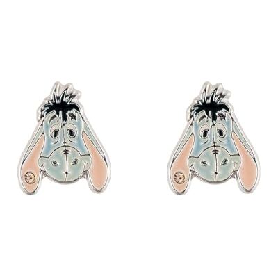 Disney Winnie The Pooh Eeyore Pendientes chapados en plata para niñas Disney Winnie The Pooh Eeyore Pendientes chapados en plata para niñas