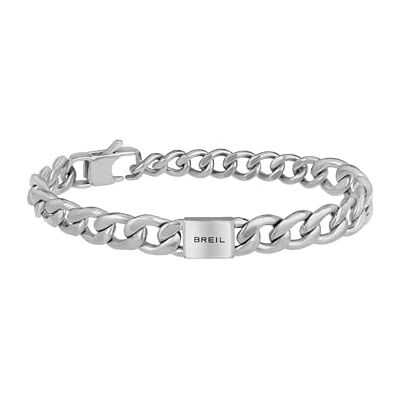 BREIL , Colección Logomania, Pulsera para Hombre de Acero Espejado con Cadena Groumette y Logotipo, Práctico Cierre de Mosquetón, Ideas de Regalos para Hombres, Longitud Ajustable 17-22 cm, Plata BREIL , Colección Logomania, Pulsera para Hombre de Acero Espejado con Cadena Groumette y Logotipo, Práctico Cierre de Mosquetón, Ideas de Regalos para Hombres, Longitud Ajustable 17-22 cm, Plata