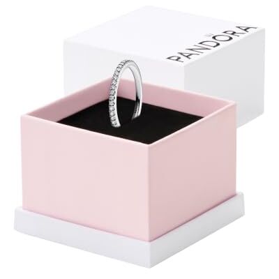 PANDORA Timeless Anillo de eternidad de plata de ley con circonitas cúbicas transparentes PANDORA Timeless Anillo de eternidad de plata de ley con circonitas cúbicas transparentes
