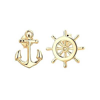 Elli Pendientes timón ancla 925 pendientes de plata de Maritim Elli Pendientes timón ancla 925 pendientes de plata de Maritim