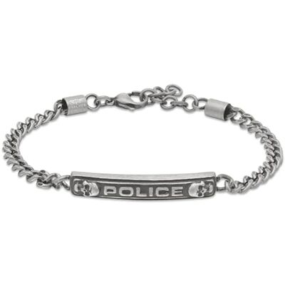 Police Cranio Pulsera de acero inoxidable plata antigua para caballeros Police Cranio Pulsera de acero inoxidable plata antigua para caballeros