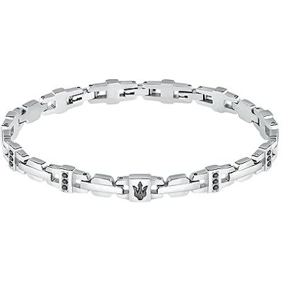 Maserati Pulsera de Hombre en Acero Inoxidable, Piedras Preciosas, IP Negra, Colección Iconic JM423AVD17 Maserati Pulsera de Hombre en Acero Inoxidable, Piedras Preciosas, IP Negra, Colección Iconic JM423AVD17