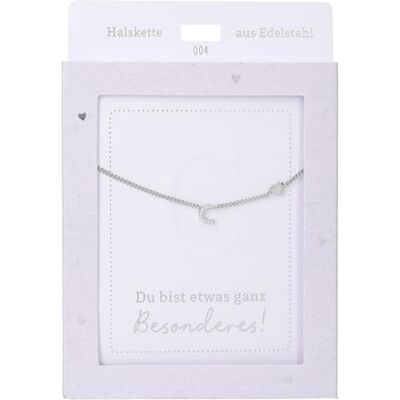 Depesche 13895.4 Collar con letra C y corazón, chapado en plata, longitud variable (42 cm + 5 cm), regalo o pequeño detalle Depesche 13895.4 Collar con letra C y corazón, chapado en plata, longitud variable (42 cm + 5 cm), regalo o pequeño detalle