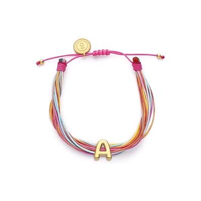 SINGULARU Pulsera Color Rainbow Personalizada. Acero con Baño en Oro de 18 Kt y Cordón. Joyas Para Mujer. SINGULARU Pulsera Color Rainbow Personalizada. Acero con Baño en Oro de 18 Kt y Cordón. Joyas Para Mujer.
