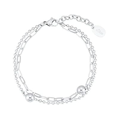 s.Oliver pulsera de acero inoxidable señoras brazo joyas, 17+3 cm, plata, Viene en caja de regalo de joyería s.Oliver pulsera de acero inoxidable señoras brazo joyas, 17+3 cm, plata, Viene en caja de regalo de joyería