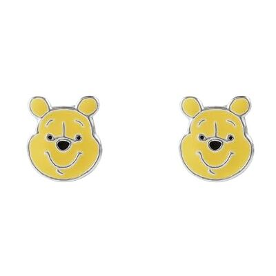 Disney Winnie The Pooh Pendientes de tuerca esmaltados de plata de ley, Plata de ley Disney Winnie The Pooh Pendientes de tuerca esmaltados de plata de ley, Plata de ley