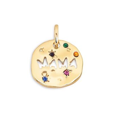 SINGULARU Charm Mamá. Latón con Acabado en Baño de Oro de 18kt o Rodio. Charm con Motivo y Circonitas de Colores. Cierre Asa. Joyas para Mujer SINGULARU Charm Mamá. Latón con Acabado en Baño de Oro de 18kt o Rodio. Charm con Motivo y Circonitas de Colores. Cierre Asa. Joyas para Mujer