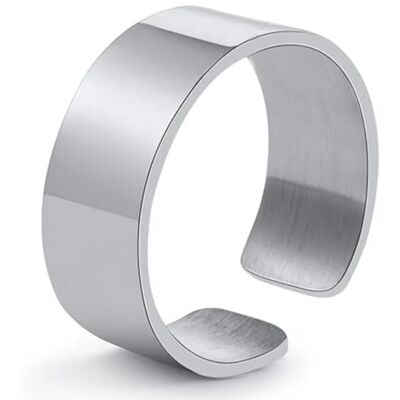 ZENSE Anillo abierto para hombre de talla ajustable en acero brillante ZR0182 ZENSE Anillo abierto para hombre de talla ajustable en acero brillante ZR0182