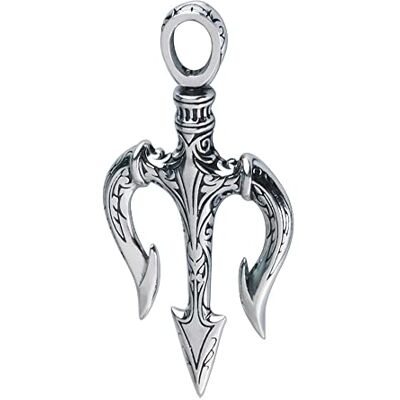 BlackAmazement Colgante de acero inoxidable 316L Tridente Cetro Poseidon Triton Neptun Buker Collar Amuleto Hombre BlackAmazement Colgante de acero inoxidable 316L Tridente Cetro Poseidon Triton Neptun Buker Collar Amuleto Hombre