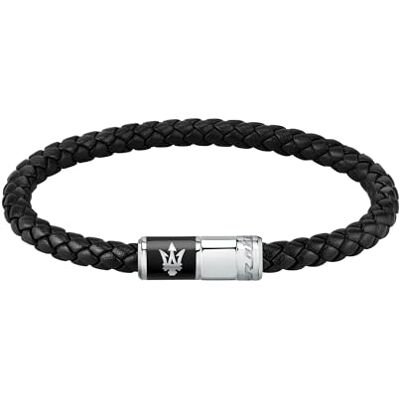 Maserati Jewels Pulsera Hombre de Acero, cuero reciclado, esmalte Maserati Jewels Pulsera Hombre de Acero, cuero reciclado, esmalte