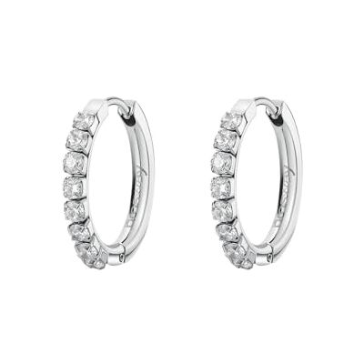Brosway Pendientes de mujer, pendientes de aro de acero y circonita cúbica Colección DESIDERI Brosway Pendientes de mujer, pendientes de aro de acero y circonita cúbica Colección DESIDERI