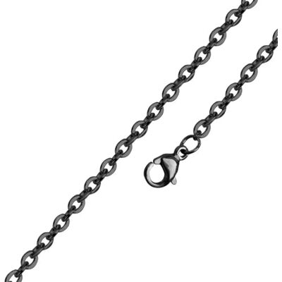 BlackAmazement Cadena de eslabones de acero inoxidable 316L, longitud 45 cm, 50 cm, 55 cm, 60 cm, grosor 1 mm, 2 mm, plata, oro rosa, negro, mujer y hombre BlackAmazement Cadena de eslabones de acero inoxidable 316L, longitud 45 cm, 50 cm, 55 cm, 60 cm, grosor 1 mm, 2 mm, plata, oro rosa, negro, mujer y hombre