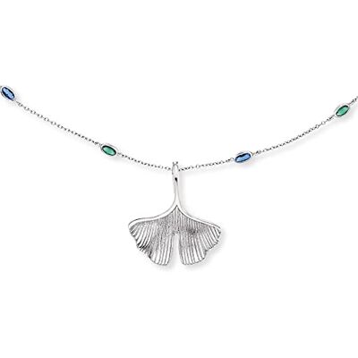 Engelsrufer Collar para mujer de plata de ley con colgante de ginkgo, libélula y mariposa, cubierto con 12 circonitas de colores, sin cierre, sin níquel, 80 cm, Plata esterlina, Circonia cúbica Engelsrufer Collar para mujer de plata de ley con colgante de ginkgo, libélula y mariposa, cubierto con 12 circonitas de colores, sin cierre, sin níquel, 80 cm, Plata esterlina, Circonia cúbica