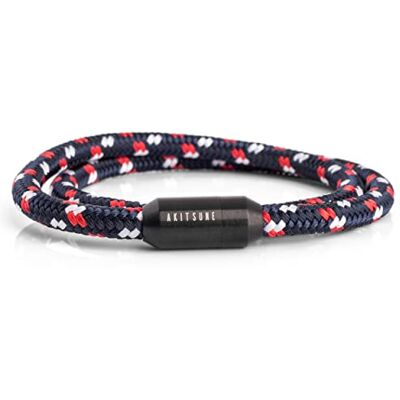 Akitsune Mare Sailing Rope Pulsera de nailon de 5 mm de ancho, cierre magnético de cápsula de doble envoltura para mujeres y hombres marítimos Akitsune Mare Sailing Rope Pulsera de nailon de 5 mm de ancho, cierre magnético de cápsula de doble envoltura para mujeres y hombres marítimos
