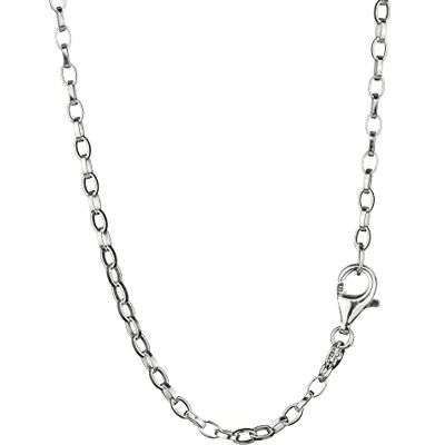 NKlaus 80cm collar de guisantes ovalados de plata 925 2,0mm de ancho elegante collar cadena de plata 8353 NKlaus 80cm collar de guisantes ovalados de plata 925 2,0mm de ancho elegante collar cadena de plata 8353