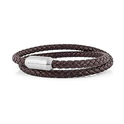 Akitsune Suprema Magnético Brazalete de Cuero Mujer Hombreas Hombre Acero Inoxidable Envuelto Doble Pulsera Negro Mate Plata Akitsune Suprema Magnético Brazalete de Cuero Mujer Hombreas Hombre Acero Inoxidable Envuelto Doble Pulsera Negro Mate Plata