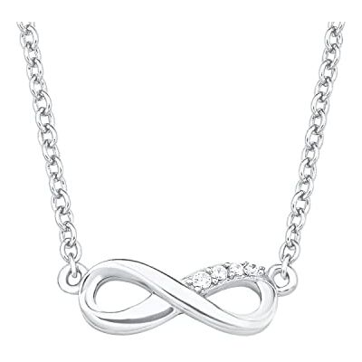 s.Oliver Collar con colgante de plata de ley 925 para mujer, collar, con circonita sintética, infinito, viene en una caja de regalo de joyería s.Oliver Collar con colgante de plata de ley 925 para mujer, collar, con circonita sintética, infinito, viene en una caja de regalo de joyería