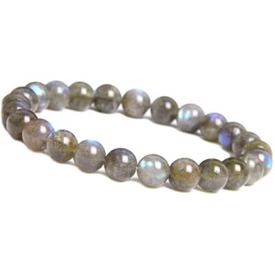 Unique Pulsera de perlas labradorita Ø 6mm Pulsera energética para la mujer elástico 16cm a 18cm Unique Pulsera de perlas labradorita Ø 6mm Pulsera energética para la mujer elástico 16cm a 18cm