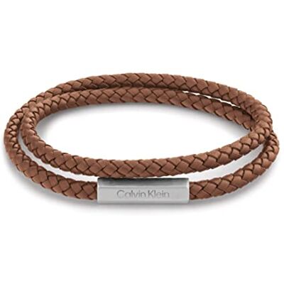 Calvin Brazalete trenzado de doble vuelta de piel para Hombre Colección LATCH Calvin Brazalete trenzado de doble vuelta de piel para Hombre Colección LATCH