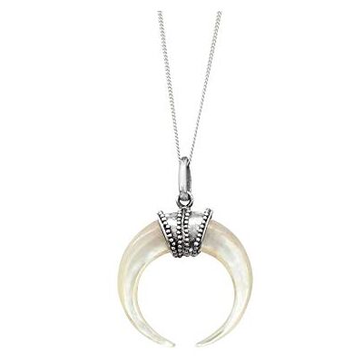81stgeneration Colgante de Doble Cuerno de Nácar en Plata 925 con Cadena Barbada Collar de Plata de Ley con Colgante de Media Luna Celestial Joyería con Símbolo Cósmico Diseño Bohemio 81stgeneration Colgante de Doble Cuerno de Nácar en Plata 925 con Cadena Barbada Collar de Plata de Ley con Colgante de Media Luna Celestial Joyería con Símbolo Cósmico Diseño Bohemio