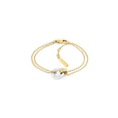 Calvin Pulsera de Doble Cadena para Mujer Colección DUALITY Bicolor con Charms , BRACELET Calvin Pulsera de Doble Cadena para Mujer Colección DUALITY Bicolor con Charms , BRACELET