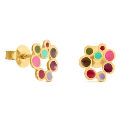 PENDIENTES DORADOS CANDY COLOURS Diseñado por Joidart Colección Candy Colours Metal con baño de oro de 24 K Pendientes de botón pequeños PENDIENTES DORADOS CANDY COLOURS Diseñado por Joidart Colección Candy Colours Metal con baño de oro de 24 K Pendientes de botón pequeños
