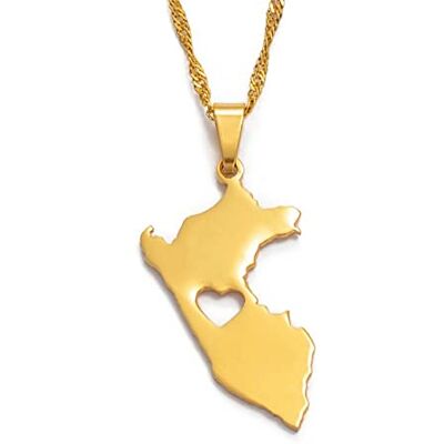 ART Collar De Cadena De Mapa De Perú,Amuleto De Joyería Geométrica Con Colgante De Mapa De Perú Atractivo Para Hombres Y Mujeres,Joyería De Adornos Patrióticos ART Collar De Cadena De Mapa De Perú,Amuleto De Joyería Geométrica Con Colgante De Mapa De Perú Atractivo Para Hombres Y Mujeres,Joyería De Adornos Patrióticos
