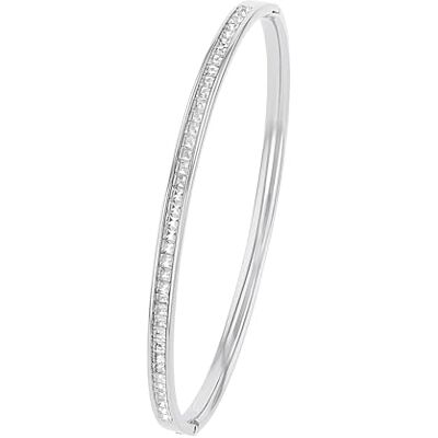 s.Oliver brazalete de acero inoxidable para mujer, con cristal, 6,2 cm, plateado, Se entrega en estuche de regalo s.Oliver brazalete de acero inoxidable para mujer, con cristal, 6,2 cm, plateado, Se entrega en estuche de regalo