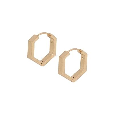 AllSaints Pendientes de aro hexagonales de . Joyas geométricas pequeñas para el día a día, con cierre de bisagra. Fabricados en latón dorado AllSaints Pendientes de aro hexagonales de . Joyas geométricas pequeñas para el día a día, con cierre de bisagra. Fabricados en latón dorado