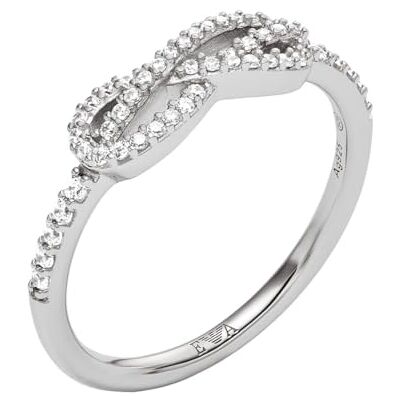Giorgio Armani Anillo con foco central para mujer de plata de ley, EG3599040, 8 Giorgio Armani Anillo con foco central para mujer de plata de ley, EG3599040, 8