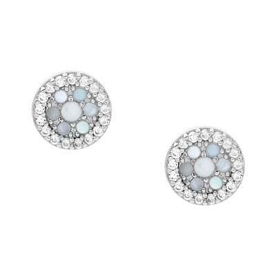 Fossil Pendientes de Acero Inoxidable o Semipreciosos para Mujer con Cierre de Gancho, Azul Claro, Plateado y azul claro Fossil Pendientes de Acero Inoxidable o Semipreciosos para Mujer con Cierre de Gancho, Azul Claro, Plateado y azul claro