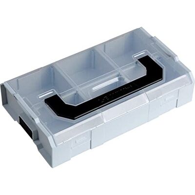 L-BOXX Mini Tapa transparente gris claro y negro. L-BOXX Mini Tapa transparente gris claro y negro.