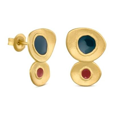 PENDIENTES DORADOS FAVORITA COLORS Diseñado por Joidart Colección Favorita Colors Metal con baño de oro de 24 K PENDIENTES DORADOS FAVORITA COLORS Diseñado por Joidart Colección Favorita Colors Metal con baño de oro de 24 K