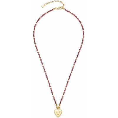 JEWELS BY LEONARDO Leonardo Jewels Anka Collar de acero inoxidable con perlas de granate rojo y colgante de corazón, longitud 45-50 cm, regalo de aniversario, 45, Acero inoxidable, No es una piedra preciosa JEWELS BY LEONARDO Leonardo Jewels Anka Collar de acero inoxidable con perlas de granate rojo y colgante de corazón, longitud 45-50 cm, regalo de aniversario, 45, Acero inoxidable, No es una piedra preciosa