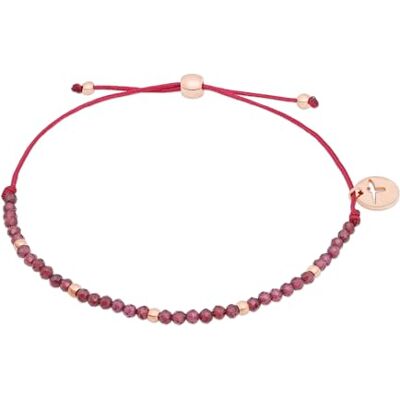 Tamaris Beads Bracelet Pulsera de tela con perlas de granate, color rojo Tamaris Beads Bracelet Pulsera de tela con perlas de granate, color rojo