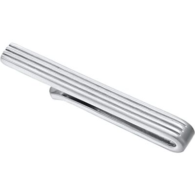 Kuzzoi Alfiler de corbata para hombre con estructura acanalada, clip de corbata (5 mm) pulido para corbatas normales, joyas de corbatas para hombres en un look casual, standard, Plata de, sin gema Kuzzoi Alfiler de corbata para hombre con estructura acanalada, clip de corbata (5 mm) pulido para corbatas normales, joyas de corbatas para hombres en un look casual, standard, Plata de, sin gema