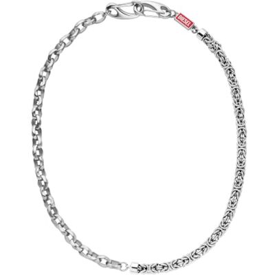 Diesel Collar para Hombre con Logotipo, Acero inoxidable plateado Diesel Collar para Hombre con Logotipo, Acero inoxidable plateado