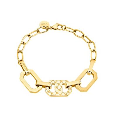 Joop! brazalete de acero inoxidable para mujer, 19,5 cm, dorado, Se entrega en estuche de regalo Joop! brazalete de acero inoxidable para mujer, 19,5 cm, dorado, Se entrega en estuche de regalo