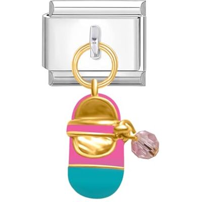 Quiges Dije Acero Inoxidable Link 9mm compatible con pulseras del estilo de Nomination # Quiges Dije Acero Inoxidable Link 9mm compatible con pulseras del estilo de Nomination #